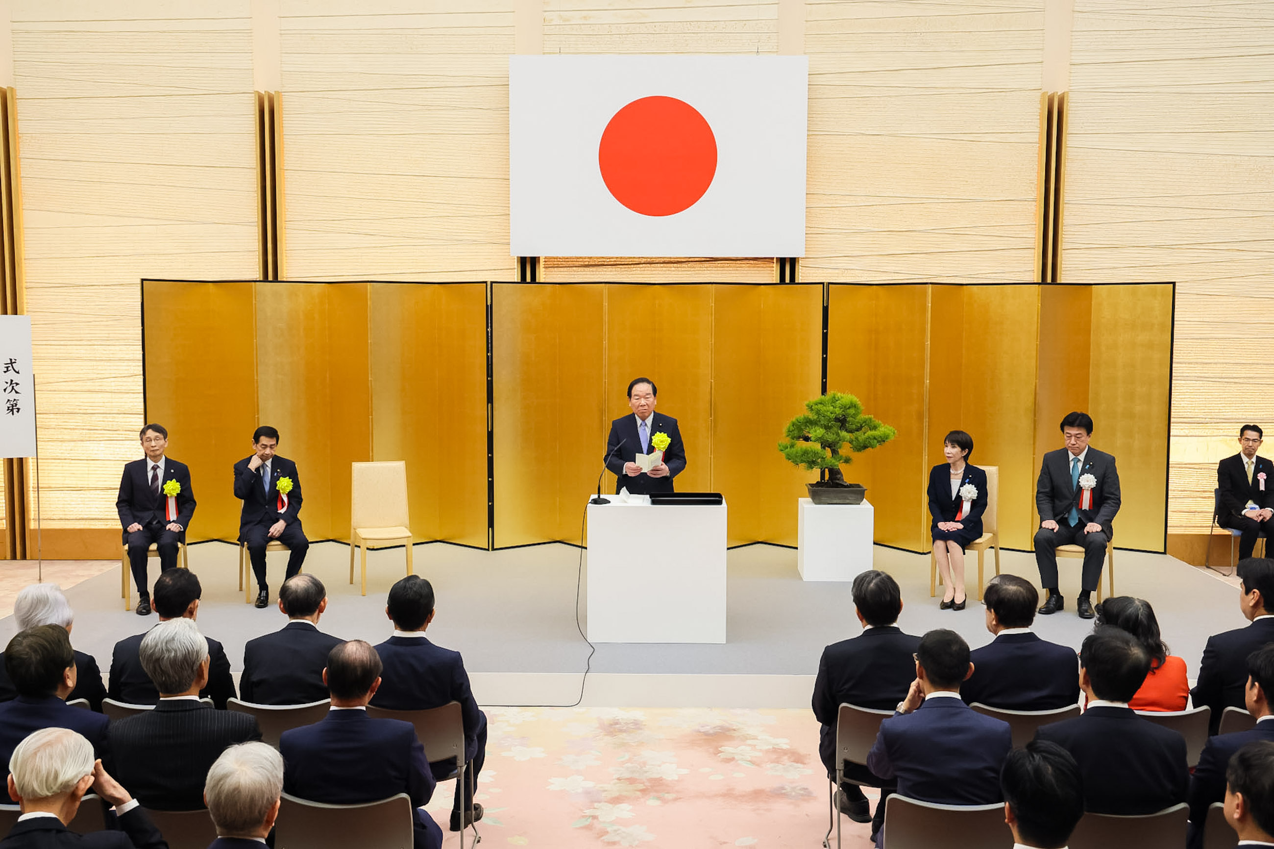 House of Representatives Speaker Nukaga delivering an address (2)
