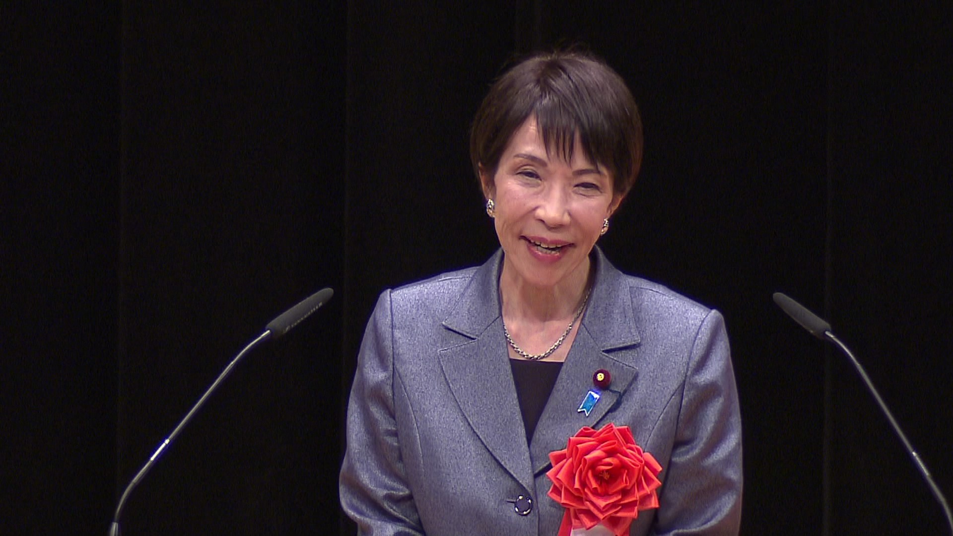 Prime Minister Takaichi delivering an address (1)