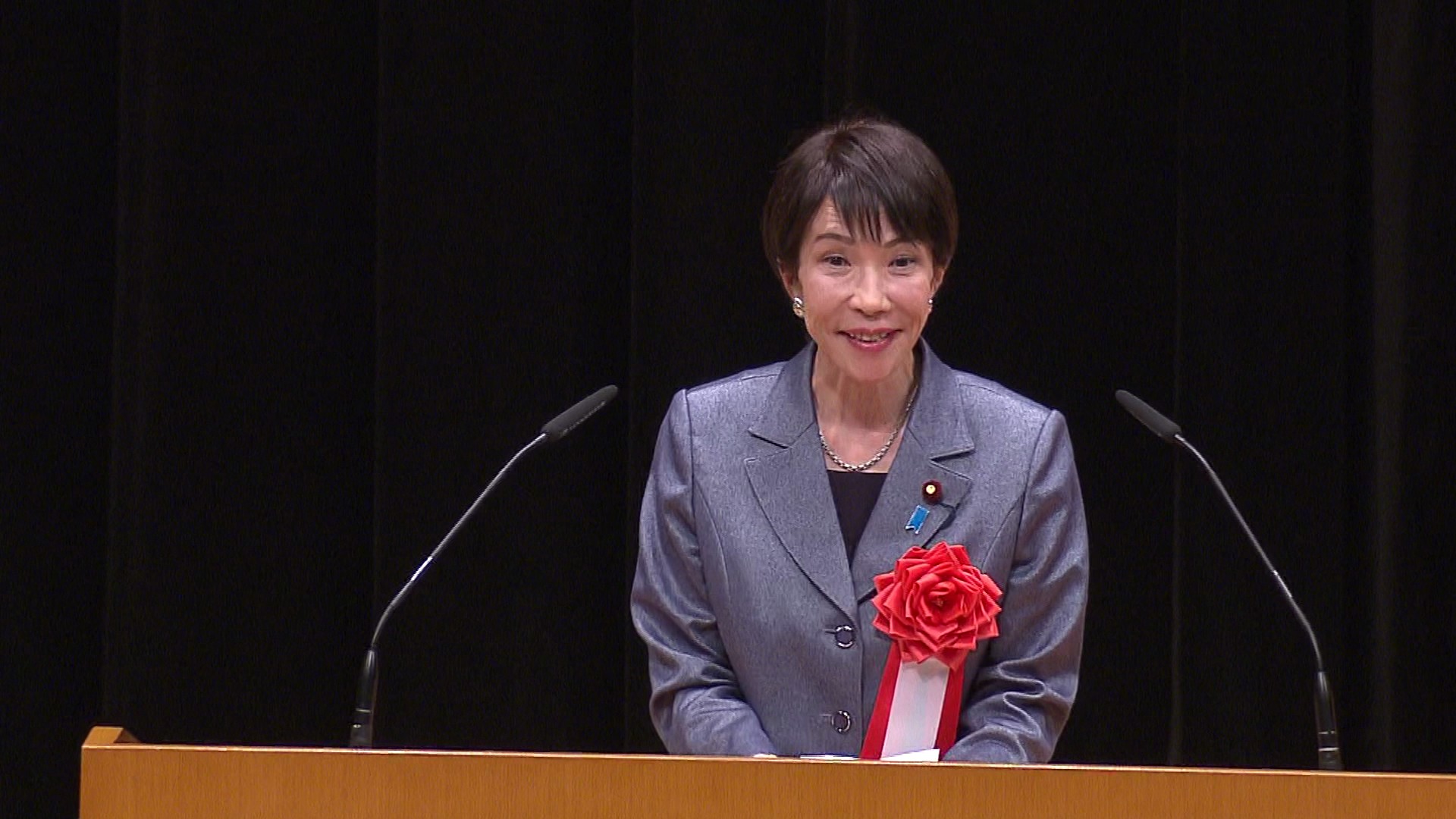 Prime Minister Takaichi delivering an address (3)