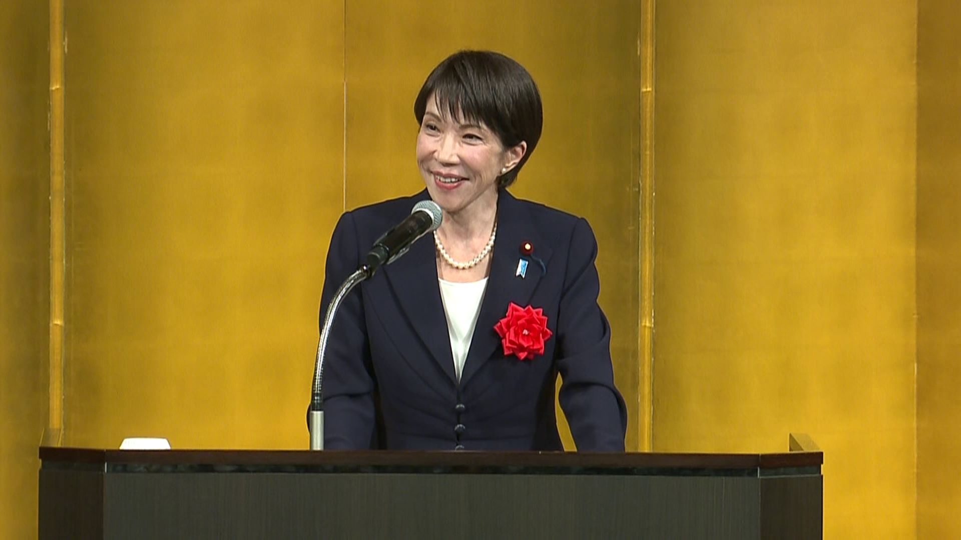 Prime Minister Takaichi delivering an address (1)