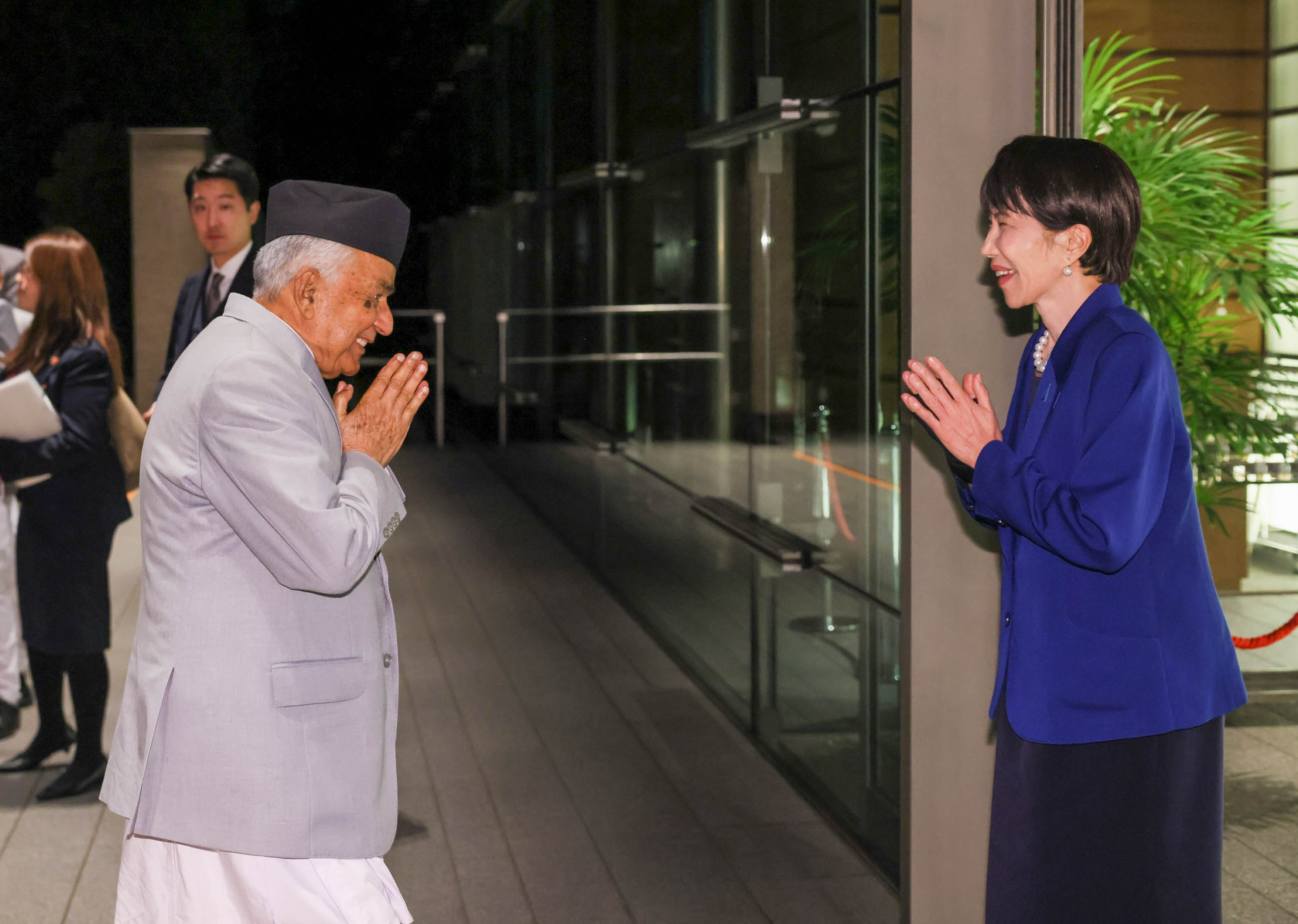 Prime Minister Takaichi welcoming President Paudel (1)