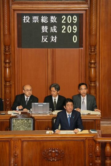 Photograph of the Prime Minister at the plenary session of the House of Councillors