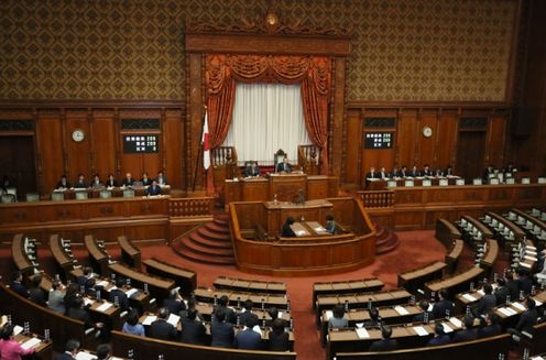 Photograph of the plenary session of the House of Councillors