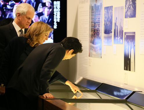 Photograph of the Prime Minister touring the exhibit