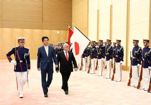 Photograph of the salute and the guard of honor ceremony