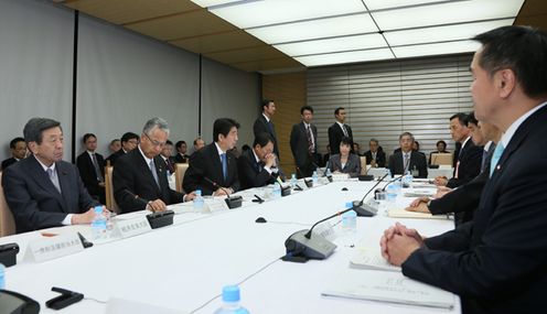 Photograph of the Prime Minister making a statement (2)