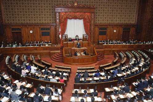 Photograph of the plenary session of the House of Councillors