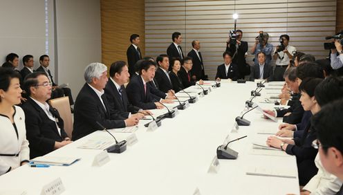 Photograph of the Prime Minister making a statement (2)