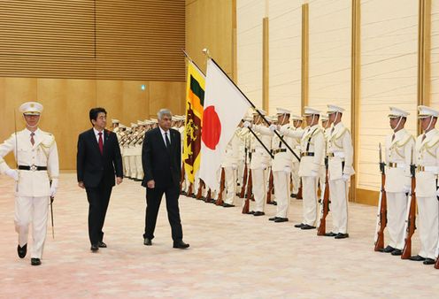 Photograph of the ceremony by the guard of honor