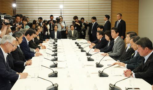 Photograph of the Prime Minister delivering an address