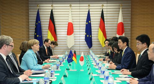 Photograph of the Japan-Germany Summit Meeting