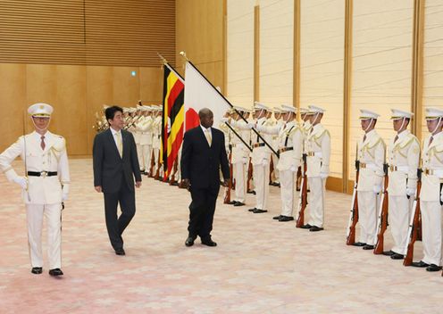 Photograph of the ceremony by the guard of honor