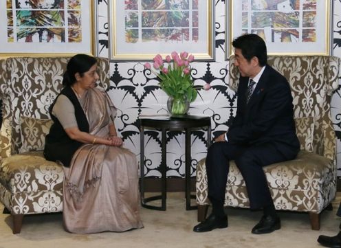 Photograph of the courtesy call from the External Affairs Minister of India
