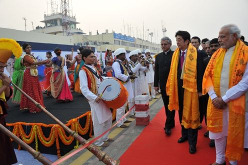 Photograph of the Prime Minister arriving at Varanasi