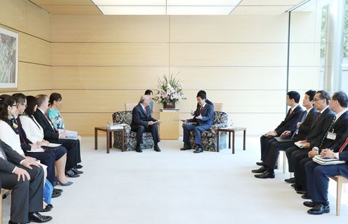 Photograph of the Prime Minister receiving the courtesy call