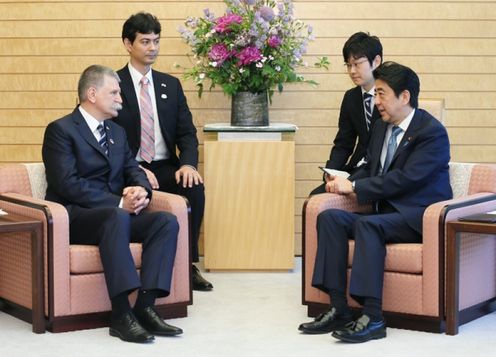 Photograph of the Prime Minister receiving the courtesy call