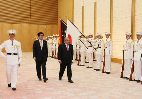 Photograph of the ceremony by the guard of honor