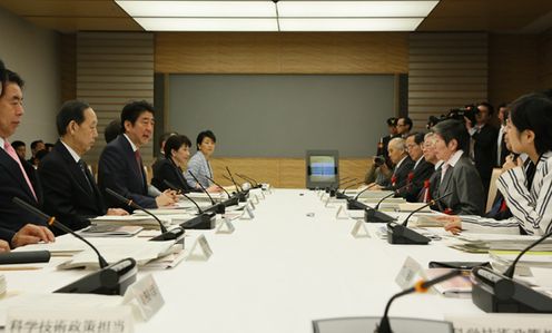 Photograph of the Prime Minister delivering an address