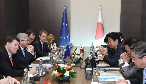 Photograph of the Japan-EU Summit Meeting