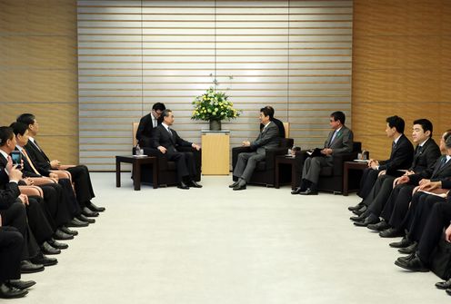 Photograph of the Prime Minister receiving the courtesy call