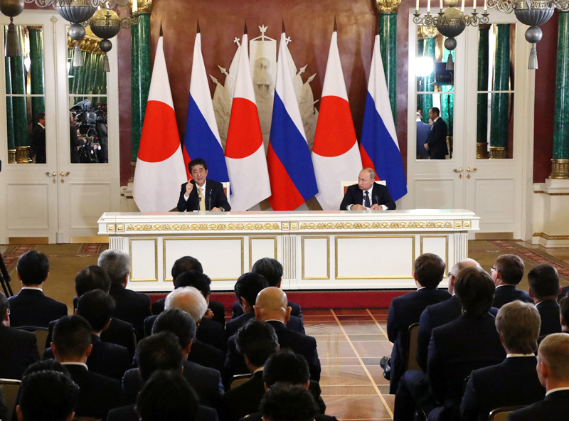 Photograph of the Japan-Russia joint press conference