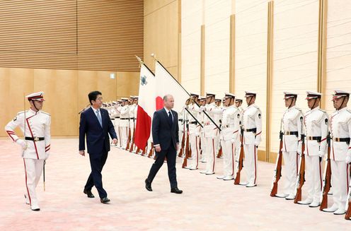 Photograph of the salute and the guard of honor ceremony