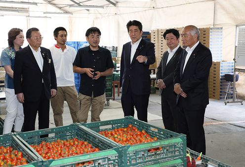 Photograph of the Prime Minister visiting a farm