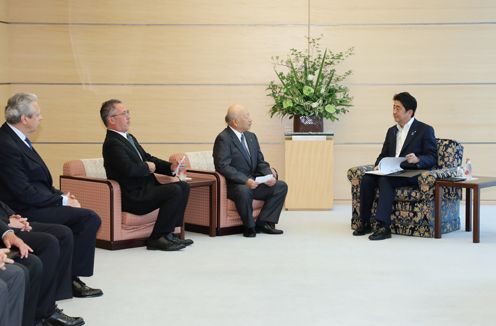 Photograph of the Prime Minister receiving the courtesy call