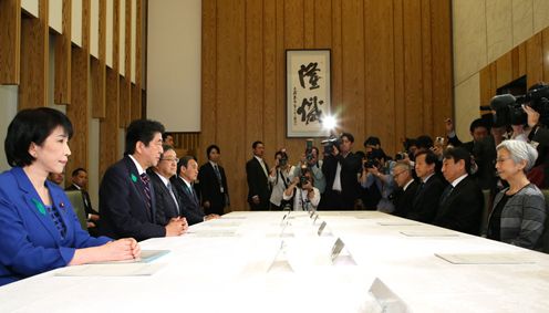 Photograph of the Prime Minister delivering an address