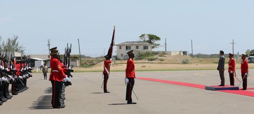 Photograph of the Prime Minister attending a welcome ceremony (1)