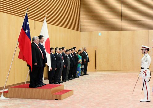 Photograph of the ceremony by the guard of honor