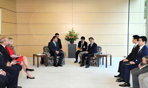 Photograph of the Prime Minister receiving the courtesy call