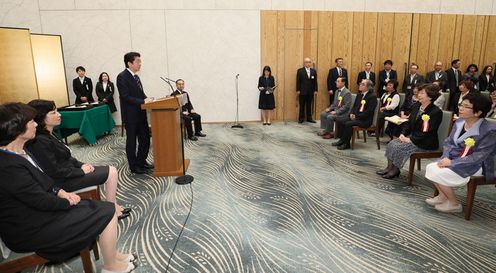 Photograph of the Prime Minister delivering an address