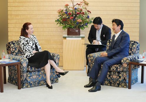 Photograph of the Prime Minister receiving the courtesy call