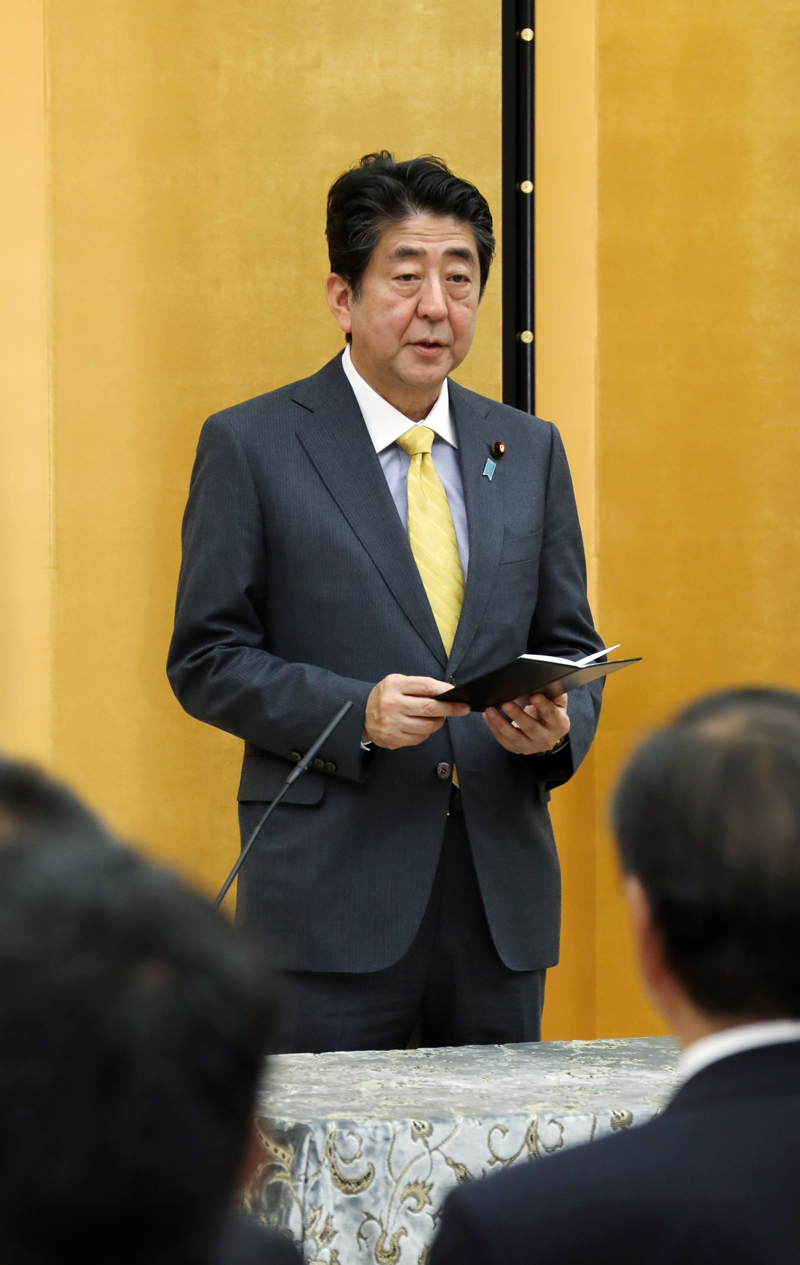 Photograph of the Prime Minister delivering an address