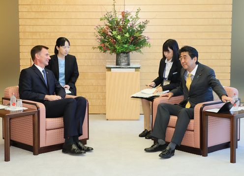 Photograph of the Prime Minister receiving the courtesy call