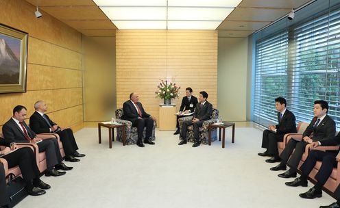 Photograph of the Prime Minister receiving the courtesy call