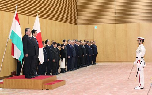 Photograph of the salute and the guard of honor ceremony