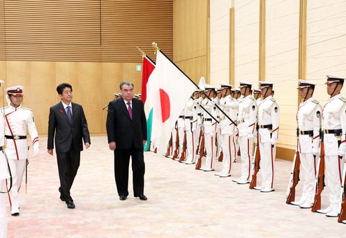 Photograph of the salute and the guard of honor ceremony