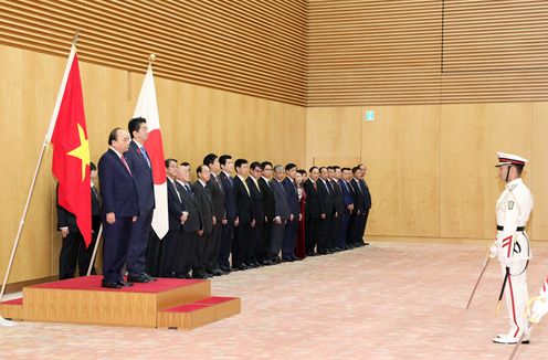 Photograph of the salute and the guard of honor ceremony