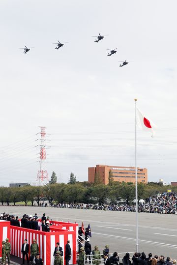 Photograph of the aerobatic flight exhibition