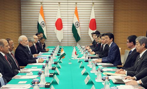 Photograph of the Japan-India Summit Meeting