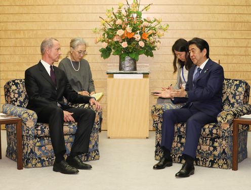 Photograph of the Prime Minister receiving the courtesy call