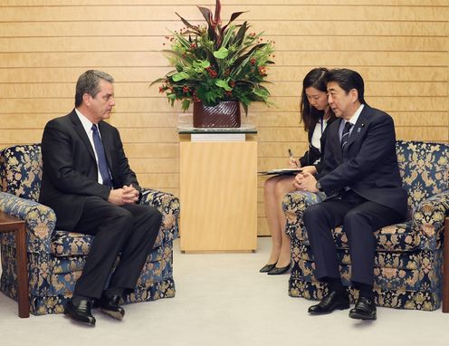 Photograph of the Prime Minister receiving the courtesy call