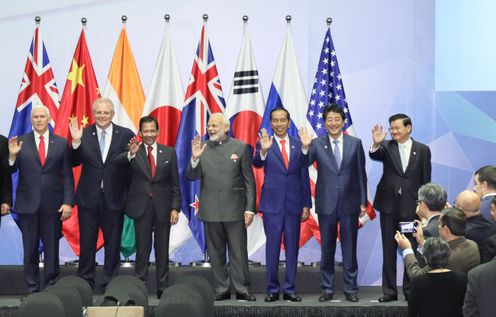 Photograph of the Prime Minister attending a photograph session at the East Asia Summit