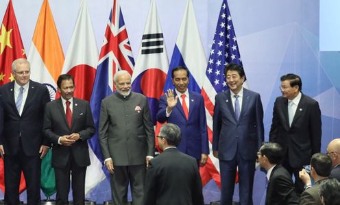 Photograph of the Prime Minister attending a photograph session at the East Asia Summit