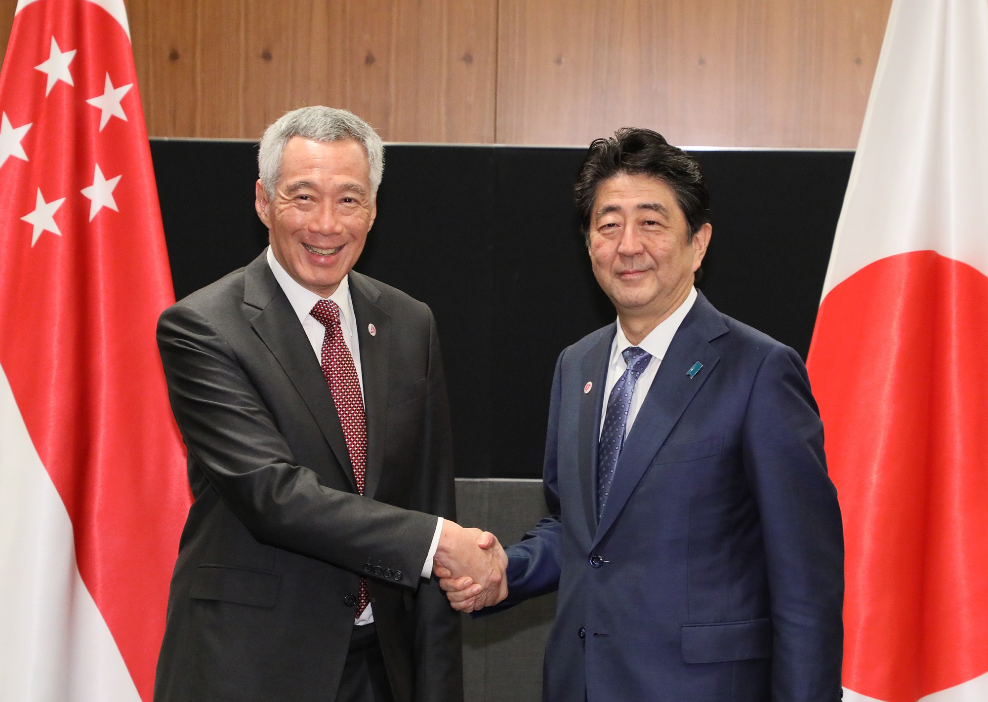 Photograph of the Japan-Singapore Summit Meeting