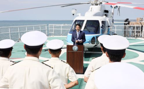 Photograph of the Prime Minister delivering an address