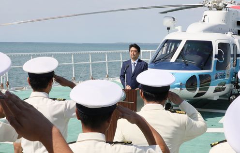 Photograph of the Prime Minister delivering an address