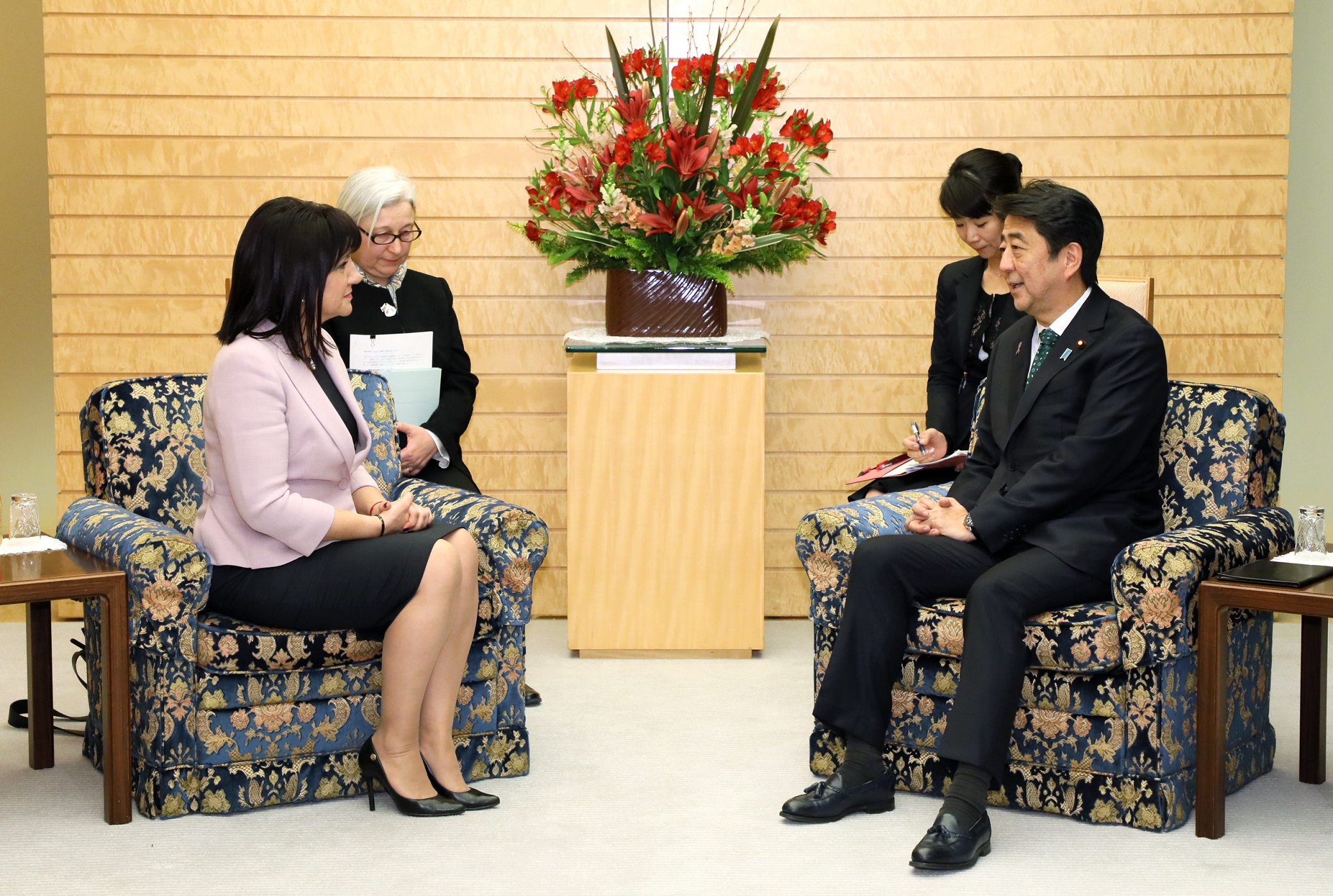 Photograph of the Prime Minister receiving the courtesy call